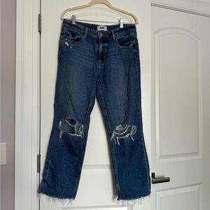 PAIGE distressed medium wash jeans